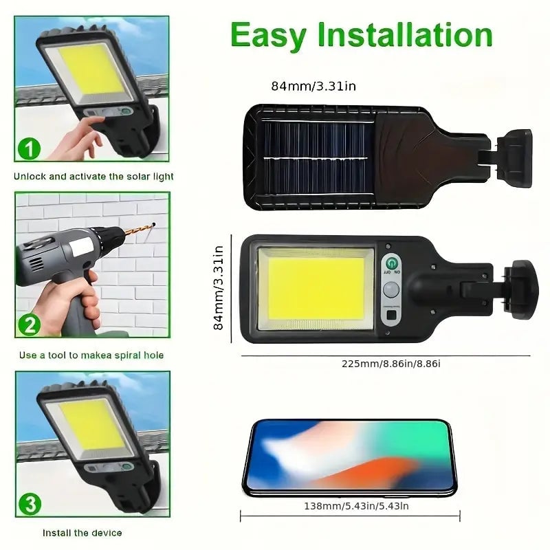 PACK x 4 Luces Solares LED con sensor de movimiento, CONTROL REMOTO!