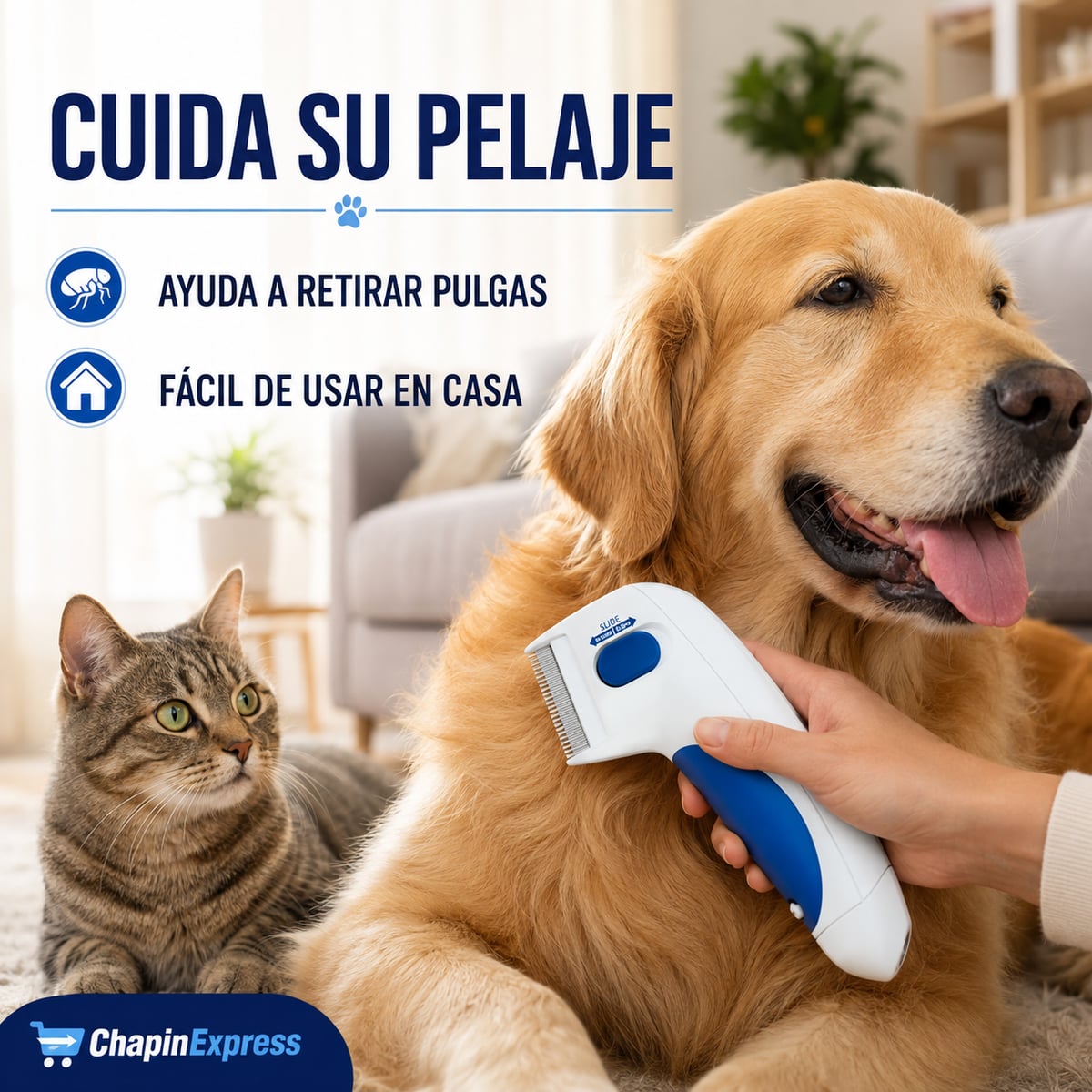 Peine Eléctrico Mata Pulgas para Mascota