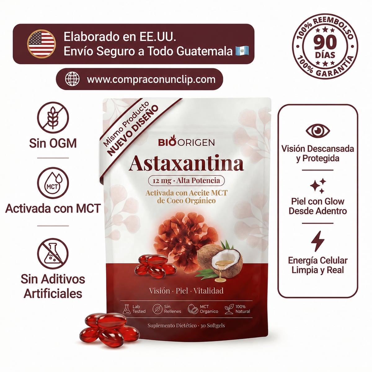 Astaxantina Maestro para tu Visión, Piel y Energía.