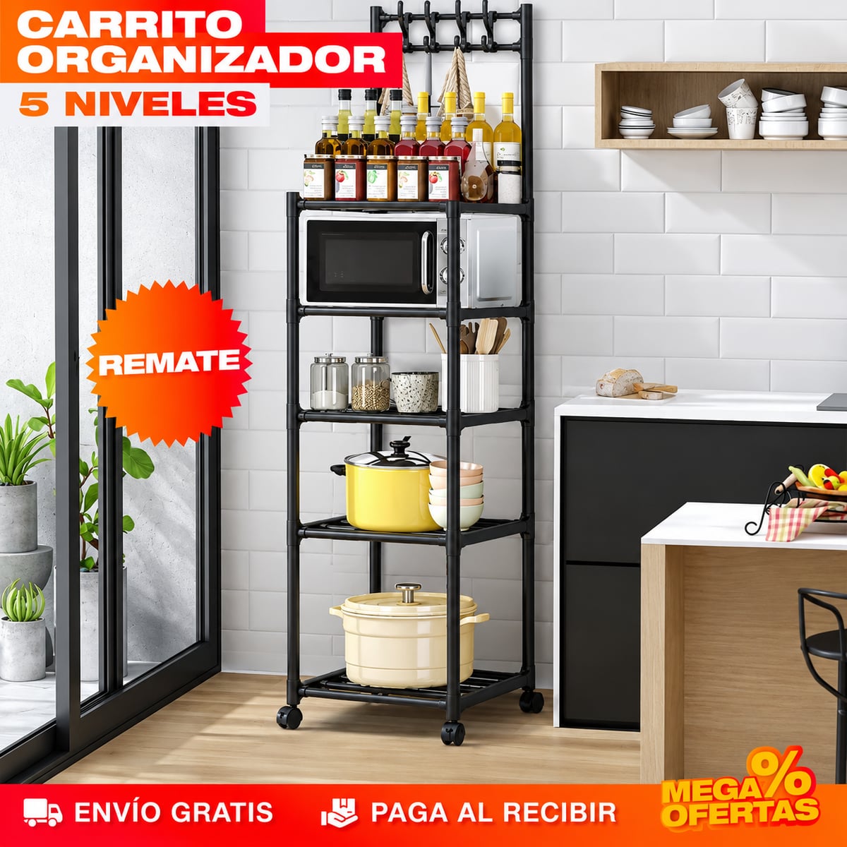 Carrito Estante Organizador 5 Niveles – Sacas del mesón todo lo que ya no cabe