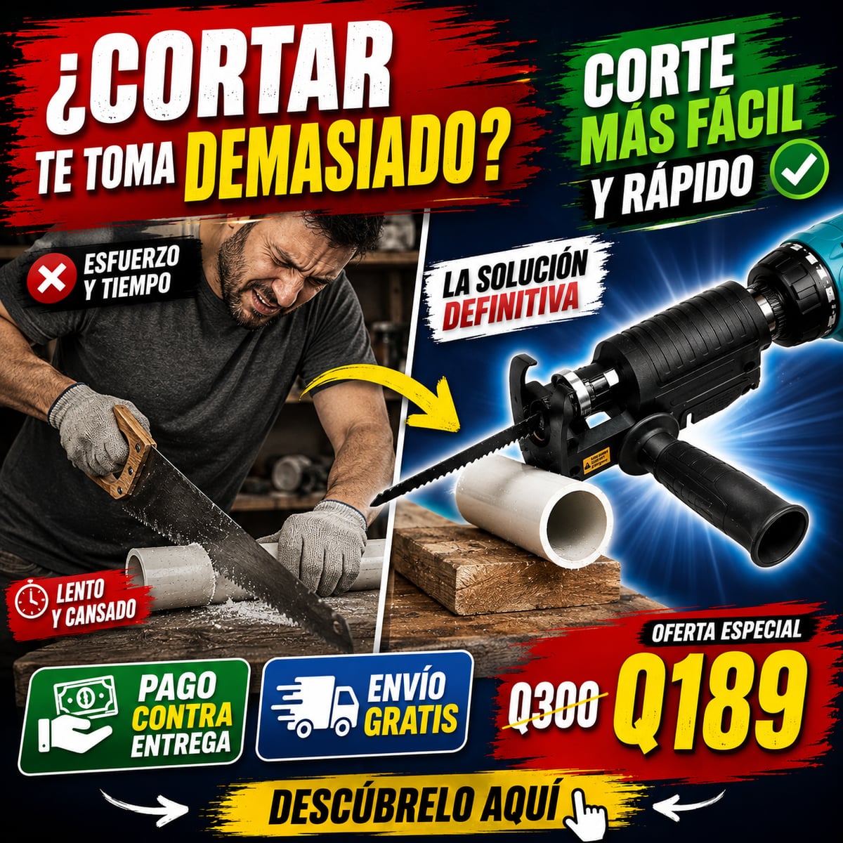 ¡OFERTA IMPERDIBLE! TRANSFORMA TU TALADRO- Adaptador Sierra para Taladros - ENVIO GRATIS 🚚