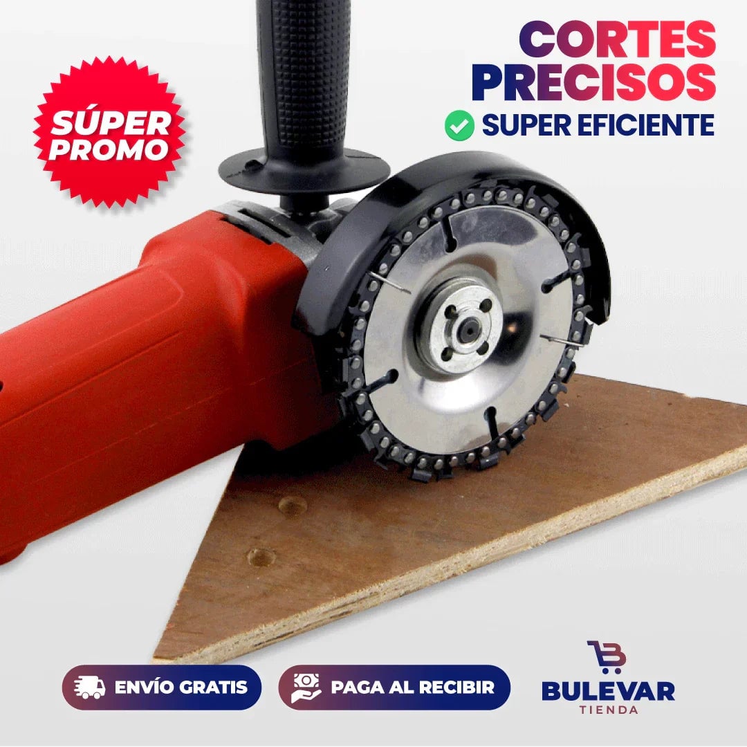 POWERCUT™ - DISCO CON CADENA CORTADOR DE MADERA PARA AMOLADORA + ENVÍO GRATIS📦