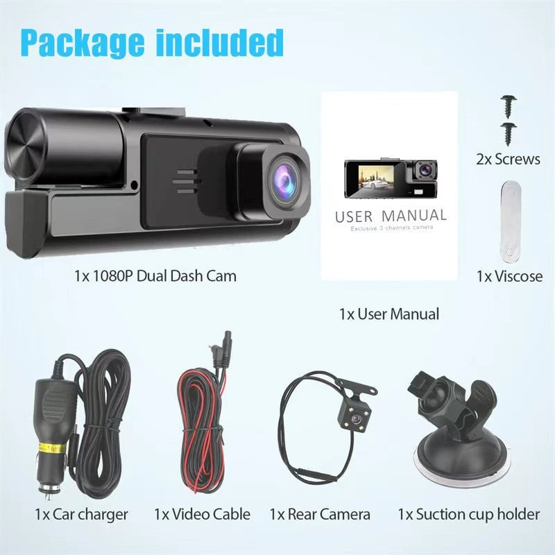 Full HD 1080P Windshield-Mounted Dashcam for Cars