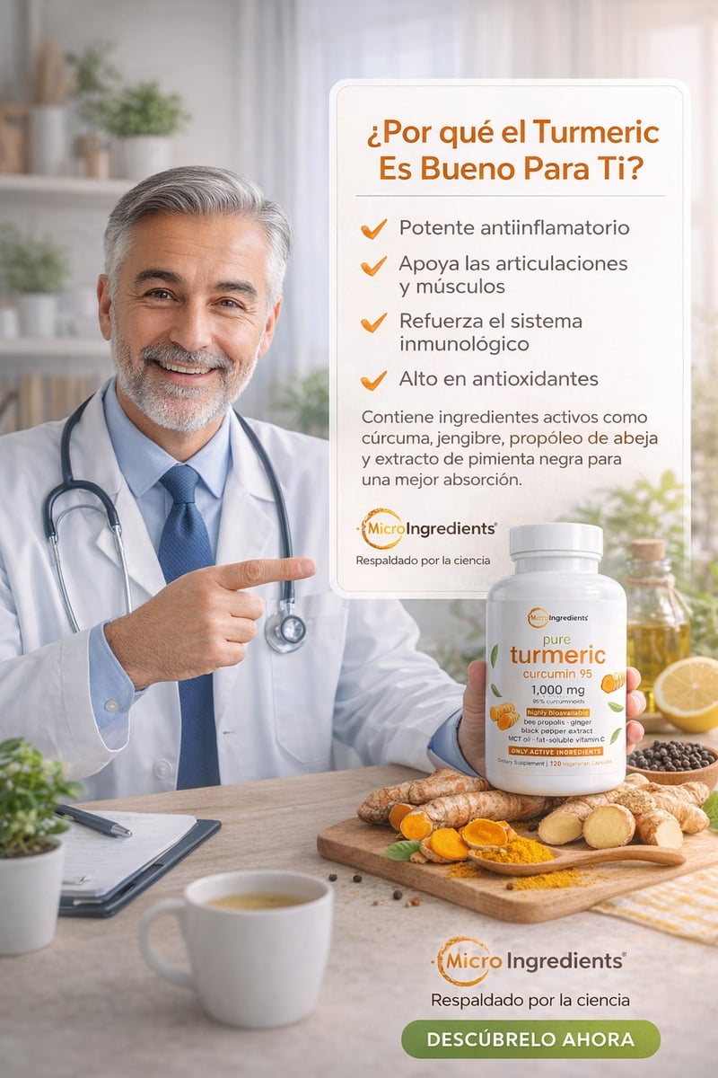 ADIOS HINCHAZON Y DOLORES CON TURMERIC 60 CÁPSULAS + ENVIO GRATIS