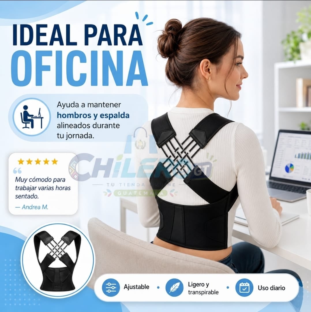 Corrector de Postura Ajustable – Soporte para Espalda, Hombros y Zona Superior