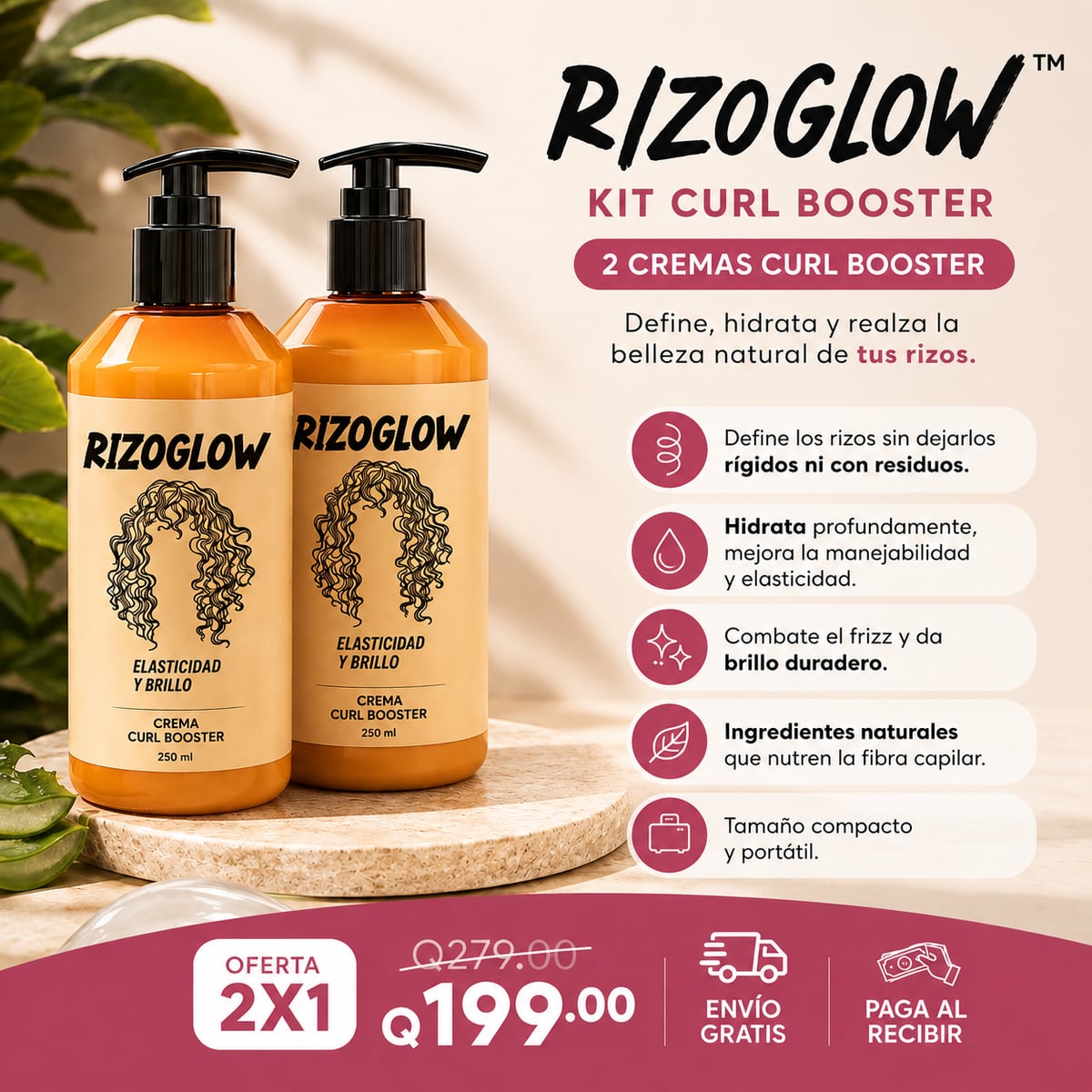 RizoGlow™ - Recupera la definición de tus rizos sin pasar horas arreglándolos- OFERTA 2X1 + Envío gratis
