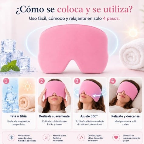 Máscara de gel frío para dolores de cabeza y la migraña. Paga al recibir + Envío Gratis🚗🏠🔥🎁