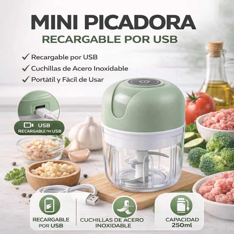 Mini Picadora USB + Envío Gratis