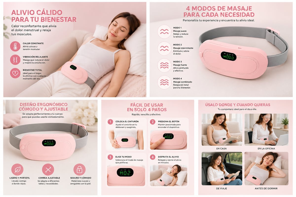 Cinturón Térmico para Cólicos y Dolores Abdominales