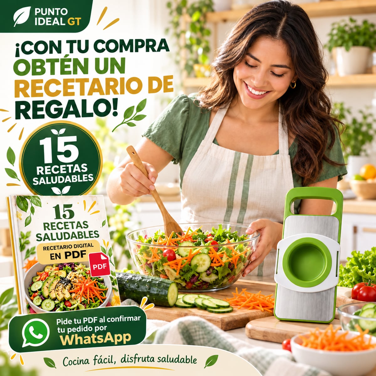 🥒 Cortador de Verduras Multifuncional: ¡Rebana, ralla y prepara tus comidas con menos esfuerzo!+ENVIO GRATIS