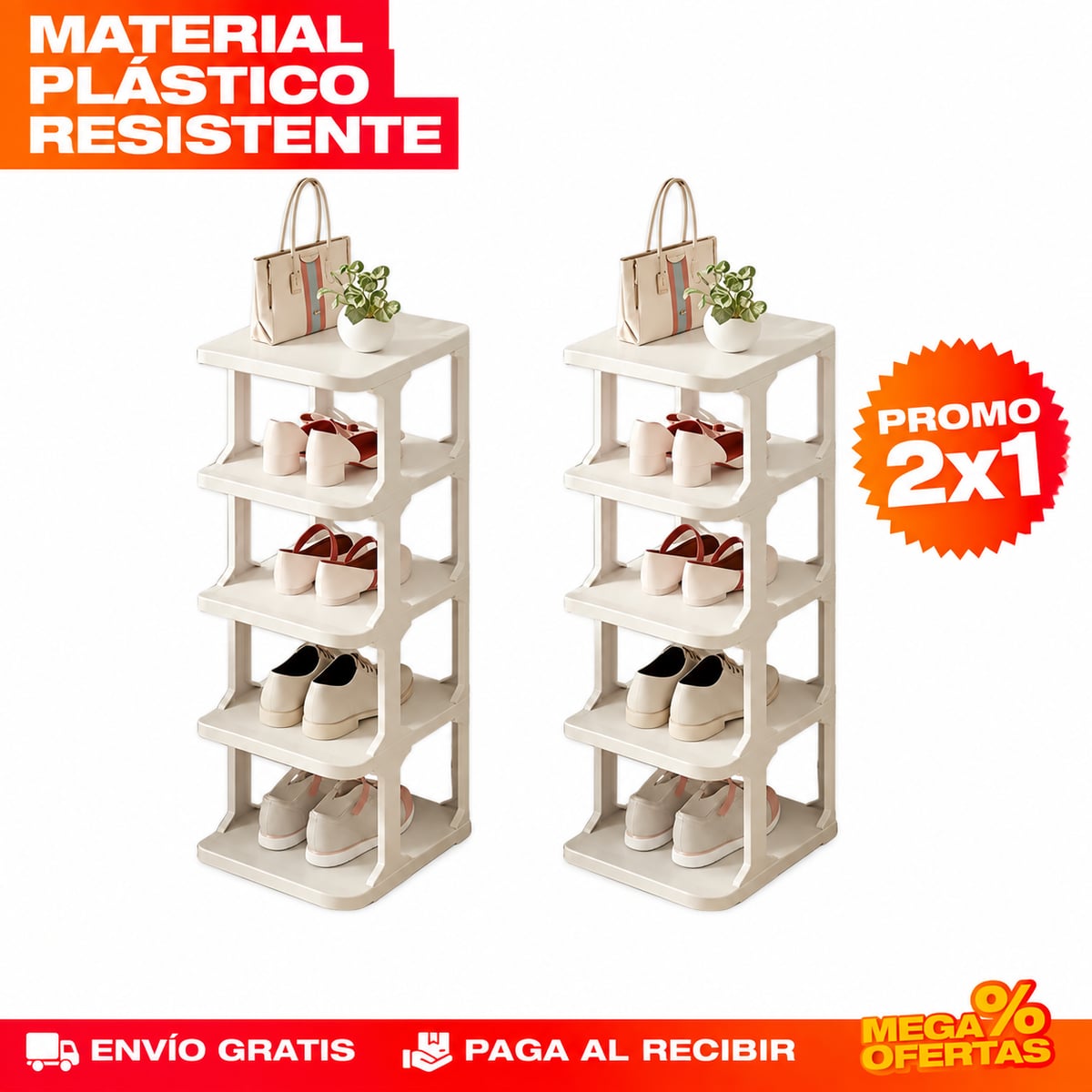 PROMO 2X1 ZAPATERO VERTICAL APILABLE DE 5 NIVELES – Los zapatos dejan de vivir amontonados en la entrada
