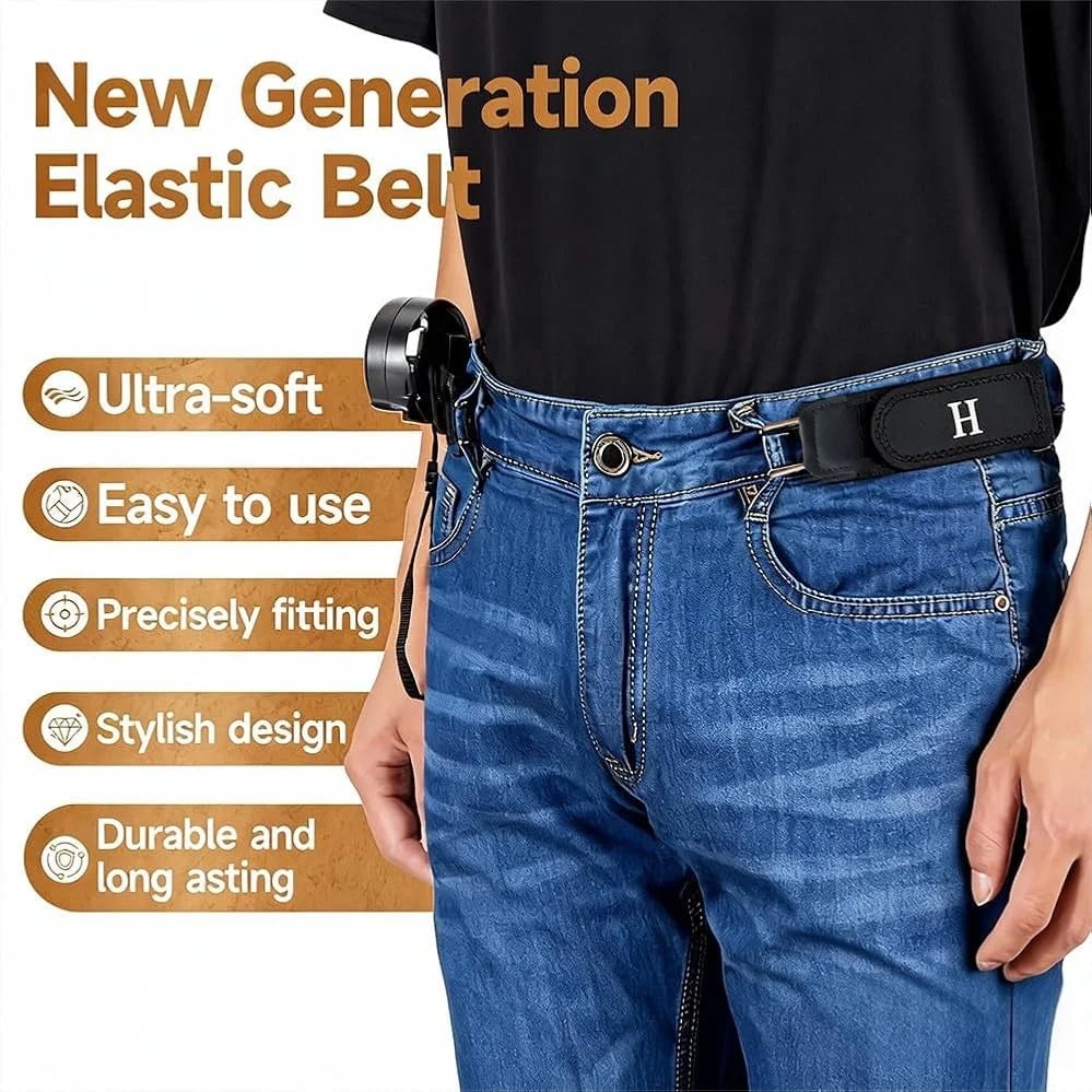BeltBro Pro – Cinturón elástico sin hebilla de ultra confort (paquete de 2)