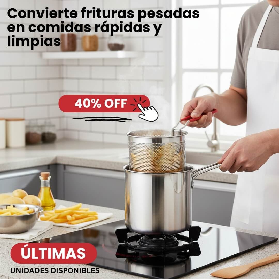GourmetFry - Freidora de Cocina Inoxidable + Regalo