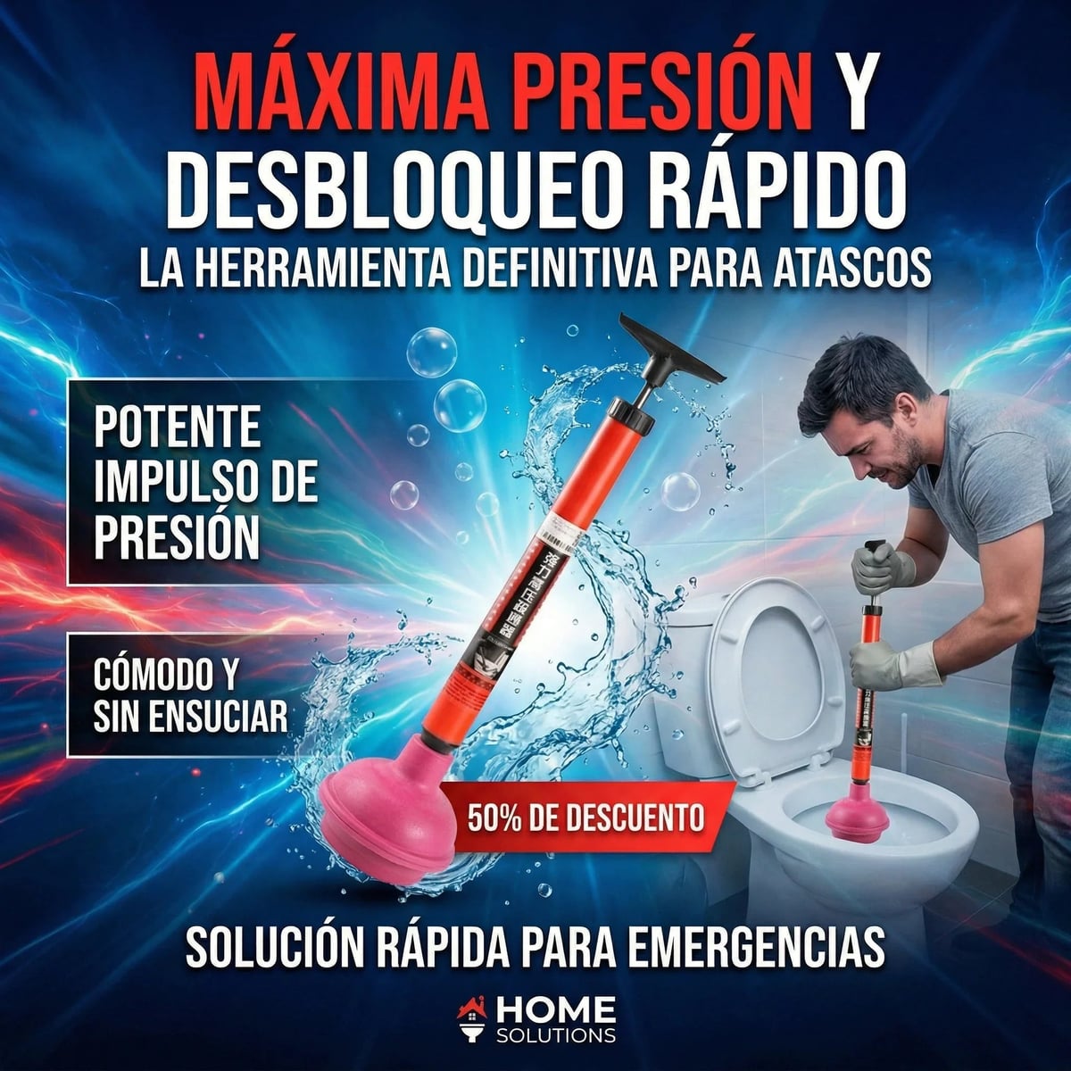 Destapador De Inodoro De Alta Presion + ENVIO GRATIS