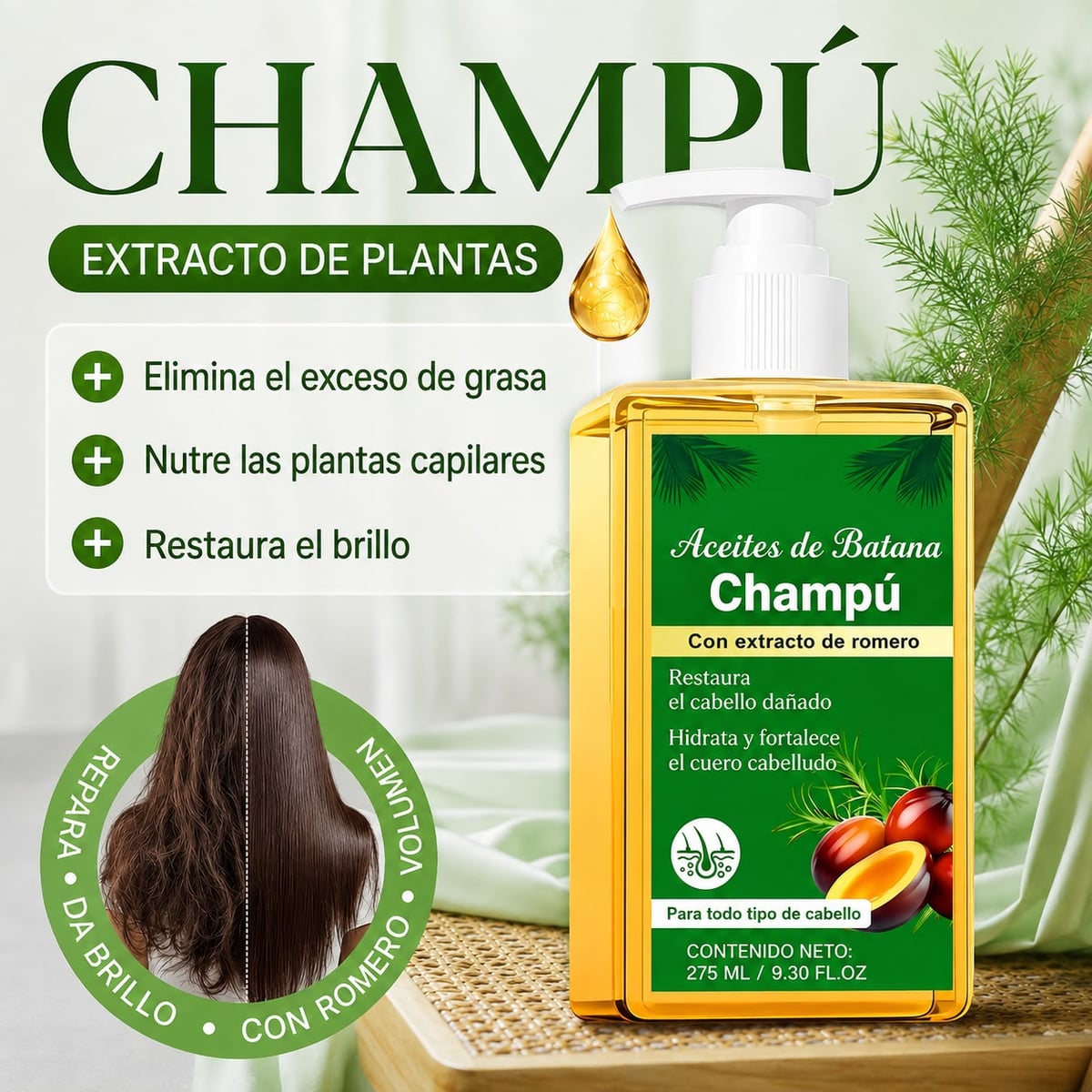 🔥 Shampoo de Batana | Reduce la caída y fortalece tu cabello