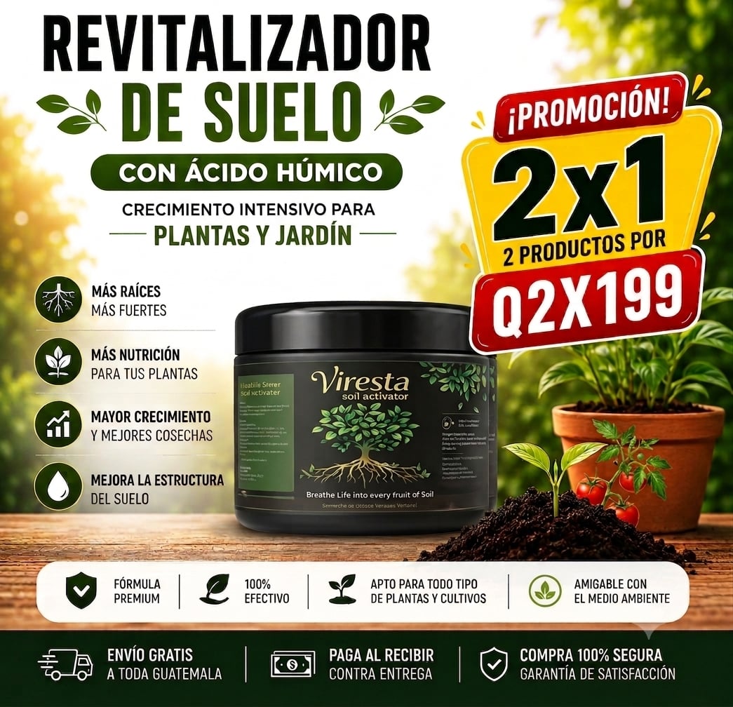 🌱Revitalizador de Suelo Con Ácido Húmico 🌱 Raíces Fuertes, Plantas Más Verdes y Jardines Impresionantes. PROMO 2X1
