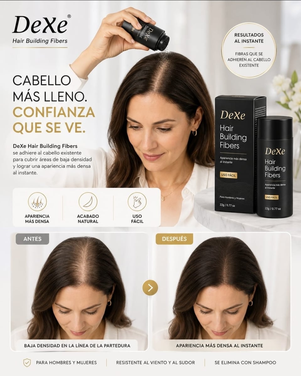 Fibras Capilares DeXe – Cabello Más Denso y Abundante al Instante