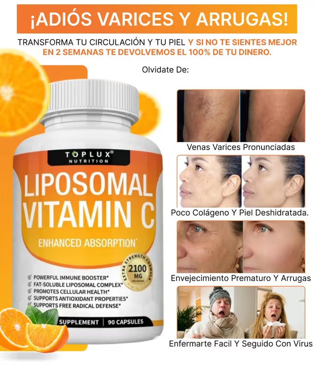 Vitamina C Liposomal Mejora Piel, Apoya la circulación + Envio Gratis