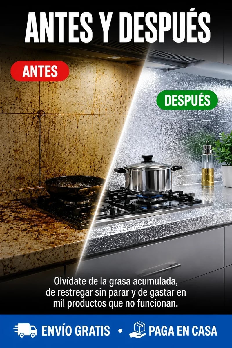 ✨ Papel Adhesivo de Aluminio 5 m × 60 cm | Renueva y Protege tu Cocina sin Obras 🏠
