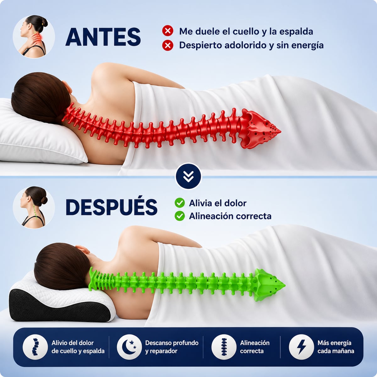 Di adiós al dolor cervical-Almohada ORTHOSLEEP-Envío Gratis 🎁