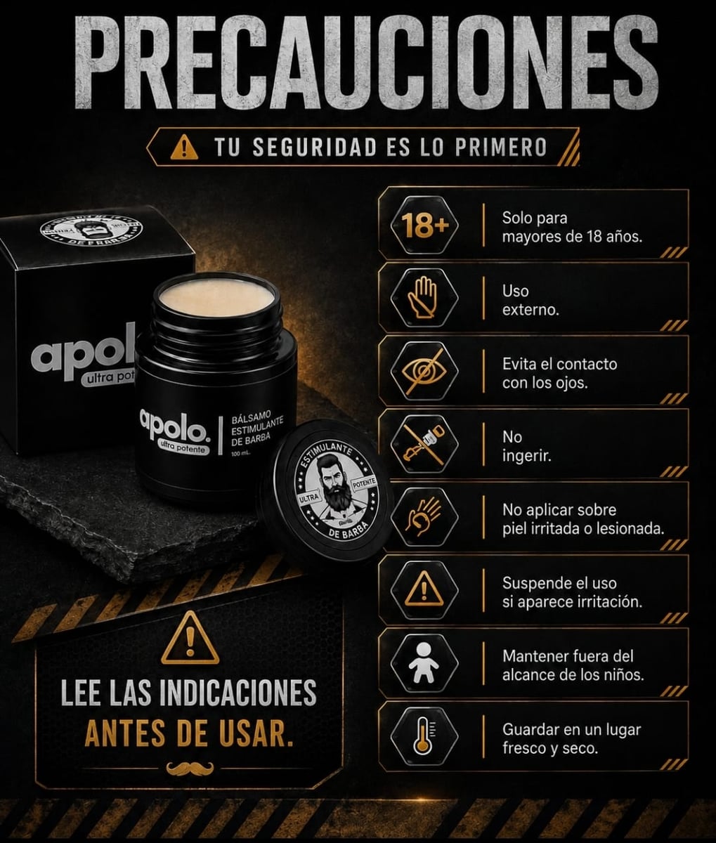 APOLO Ultra Potente | Bálsamo Estimulante para Barba y Bigote 100 mL