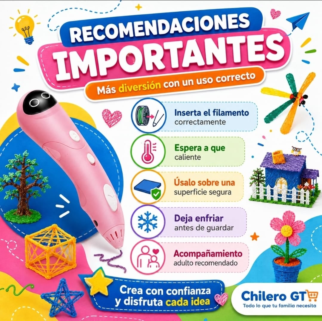 Lápiz 3D Creativo – ¡Convierte tus Ideas en Figuras Reales!