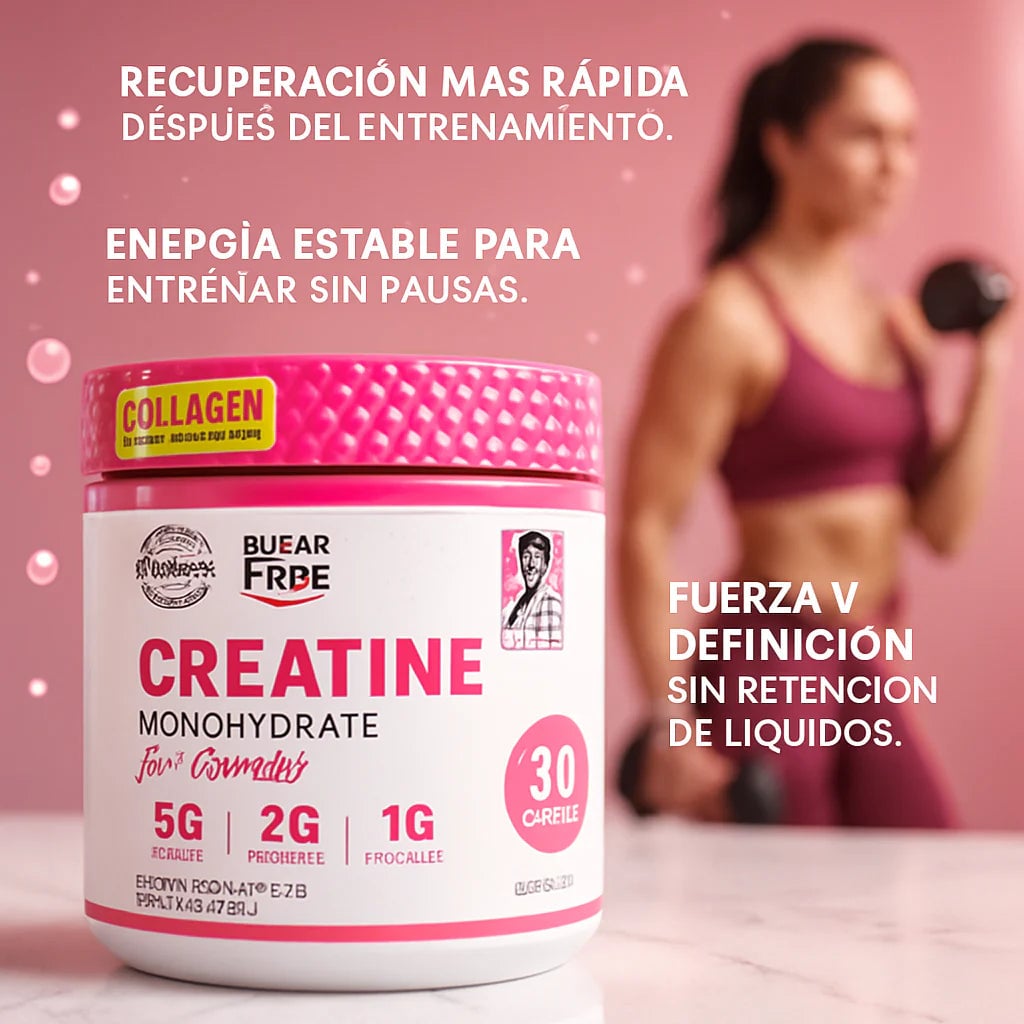 FemmeFit Creatina + Colágeno ORIGINAL PARA MUJERES 🍑 3 EN 1 + ENVIO GRATIS 🎁