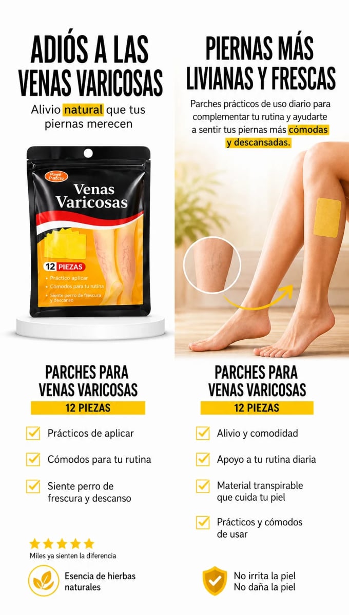 PARCHES PARA VARICES 2X1 24 PARCHES - ALIVIA EL CANSANCIO DE TUS PIERNAS
