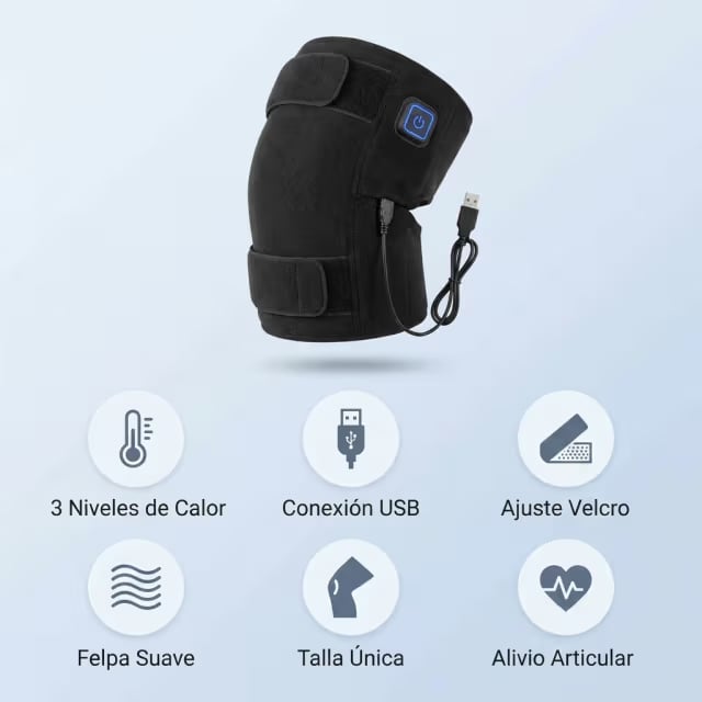 馃敡 Rodillera 2 en 1 con Terapia de Calor y Vibraci贸n. Recargable