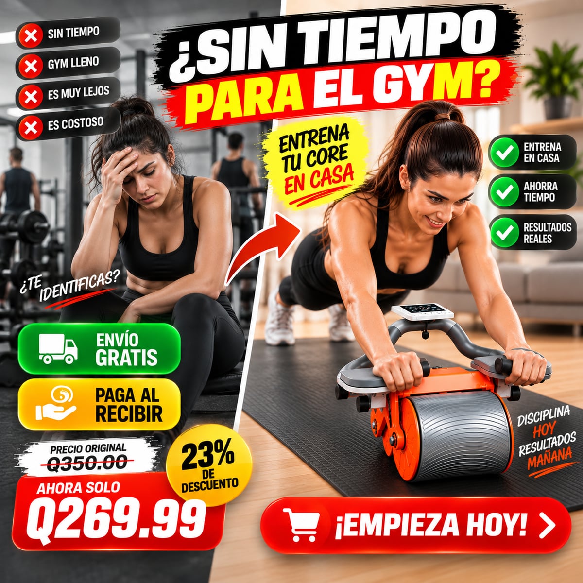 Rodillo Abdominal. Ejercicios en Casa