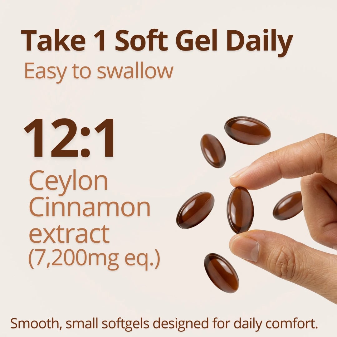 Canela de Ceilán Equivalente a 7200 mg con Aceite MCT