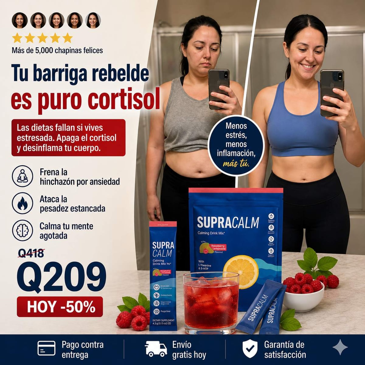 SuperCalm® | Dile adiós al Estrés Crónico Y a esos Kilos de mas por el Cortisol Elevado...