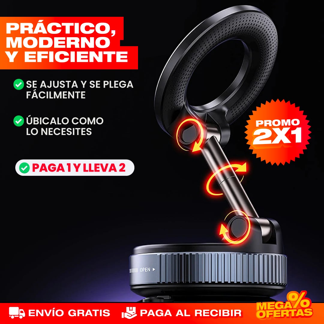 PROMO 2X1 Soporte Magnético para Teléfono con Succión – Tu GPS Siempre a la Vista Mientras Manejas