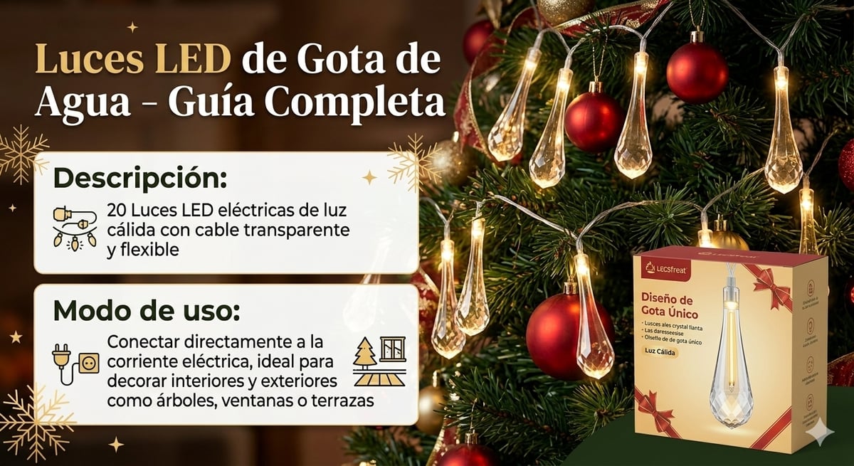 LUCES 4.5M FORMA DE GOTA( 20 LUCES, ELECTRICAS)
