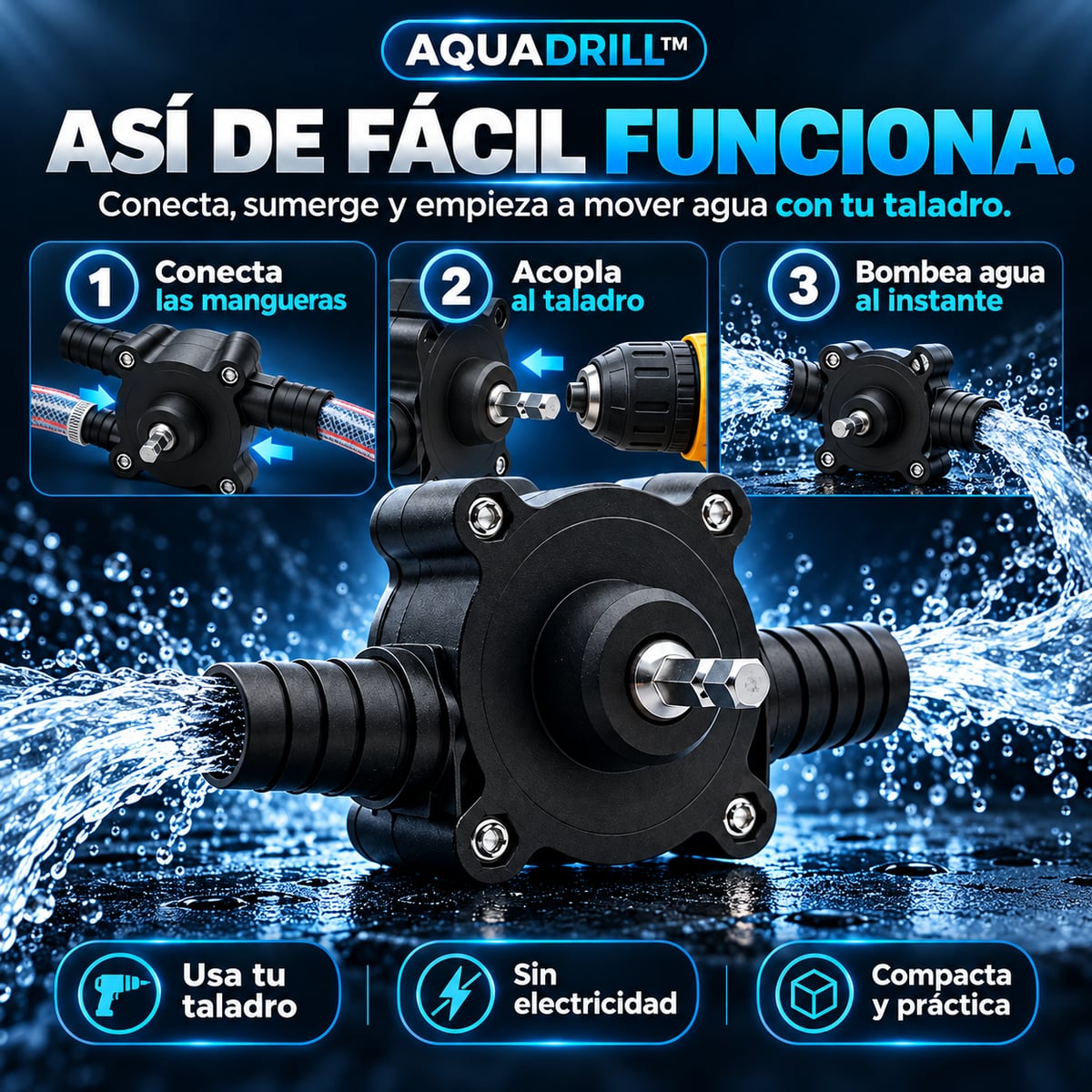 AquaDrill™ - Convierte tu Taladro en una bomba de Agua!