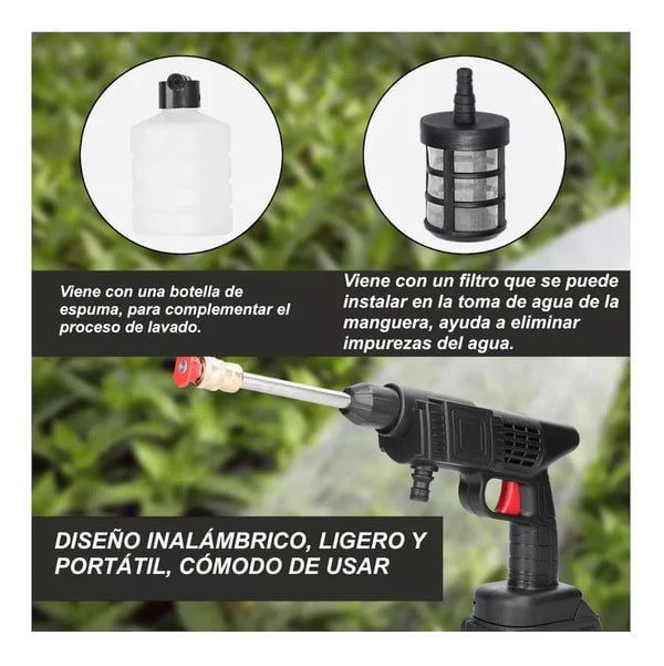 Hidrolavadora a Alta Presión Inalámbrica (2 BATERÍAS)