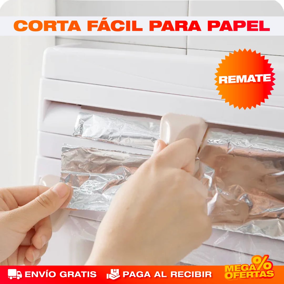 SOPORTE ORGANIZADOR DE ROLLOS DE COCINA 4 EN 1