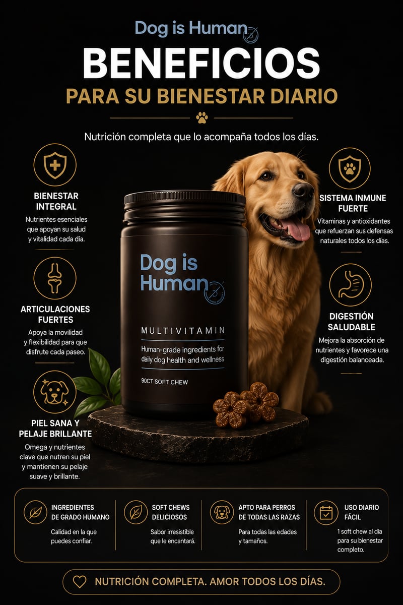 Beneficios del multivitamínico Dog Is Human