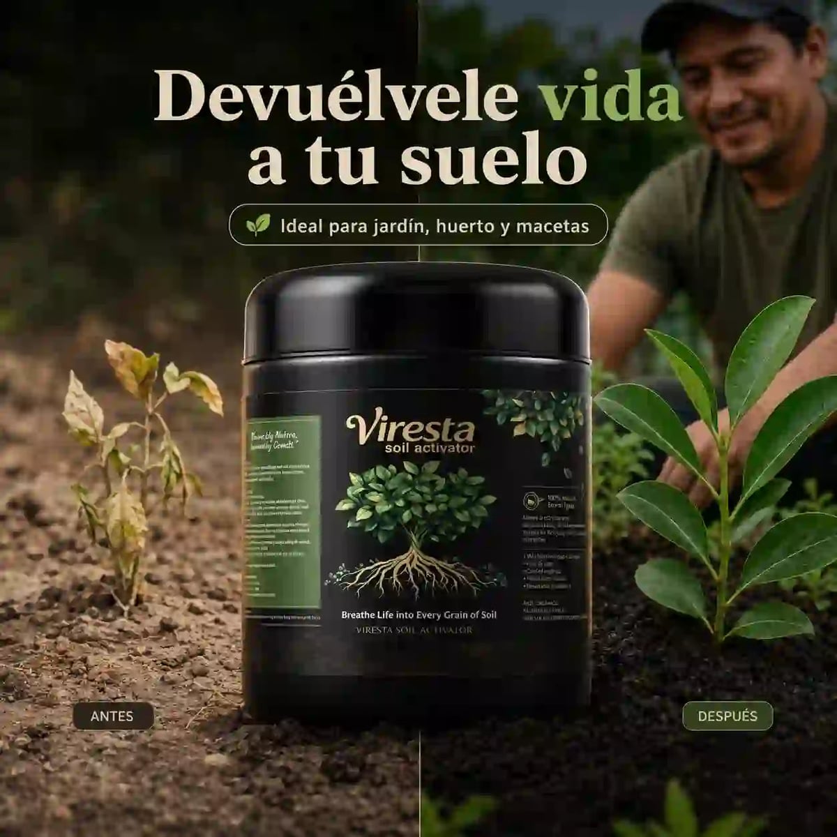Viresta Soil Activator — Plantas Más Verdes y Fuertes en Días 🌱-ENVIO GRATIS 🎁