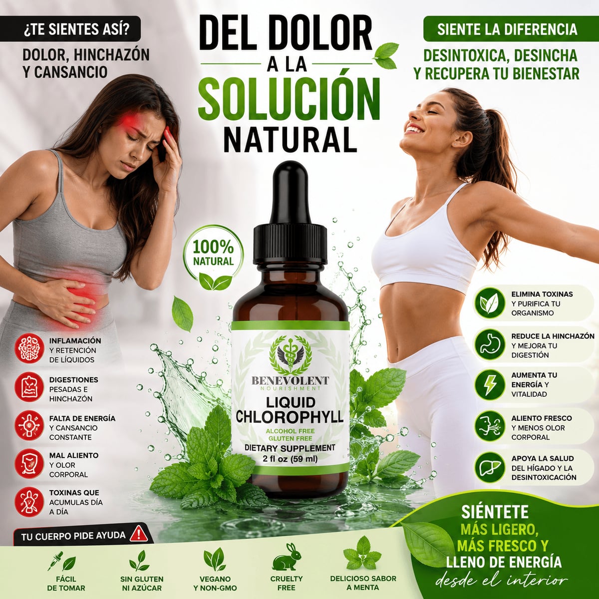 Clorofila líquida para control de peso