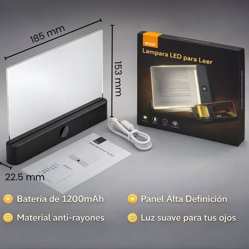 Luz de Lectura “Una Página Más” – LED Plana Portátil