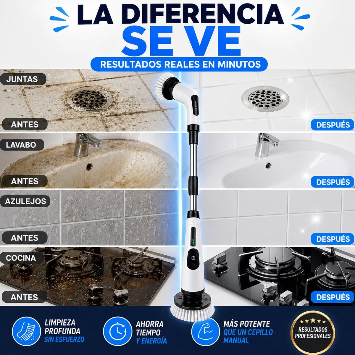 Cepillo Eléctrico Multifuncional para Limpieza Profunda | Limpia Sin Esfuerzo