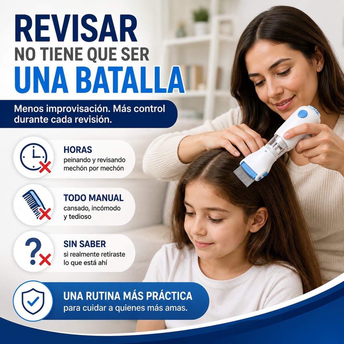 Cepillo-Aspiradora de Piojos y Liendres
