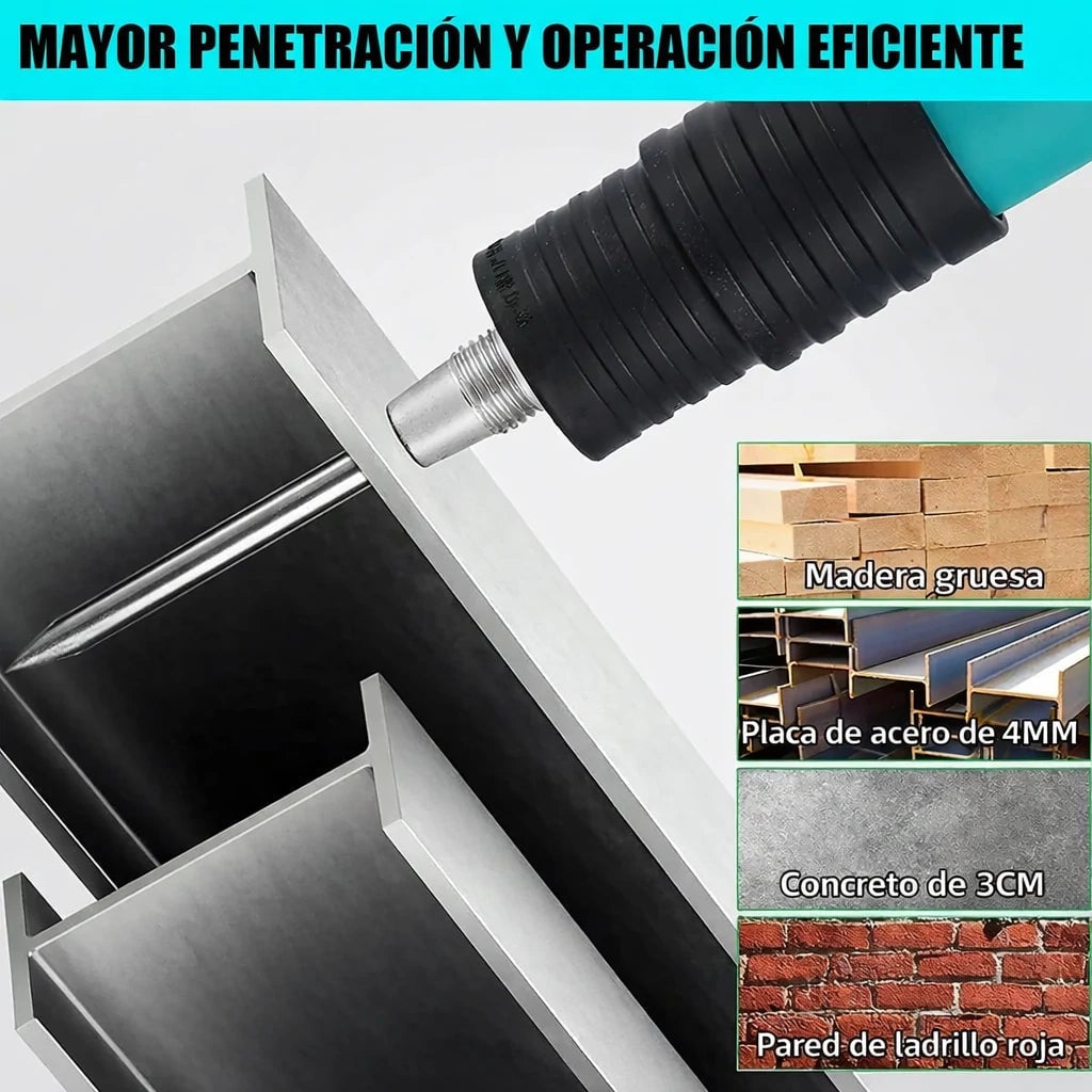 ULTIMAS UNIDADES - KIT PISTOLA DE CLAVOS FULMINANTE + ENVÍO GRATIS
