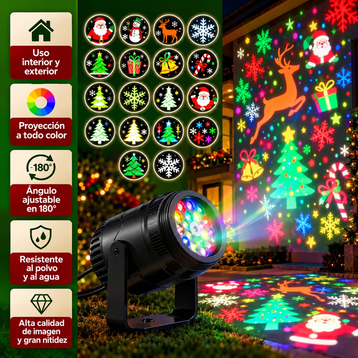 Proyector Navideño – Crea un Espectáculo de Luces en Segundos