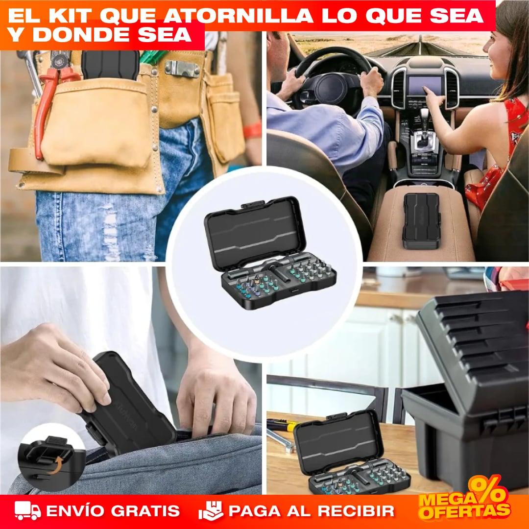 ULTIMAS UNIDADES - SET DESTORNILLADOR MAGNÉTICO 24 EN 1 + ENVÍO GRATIS