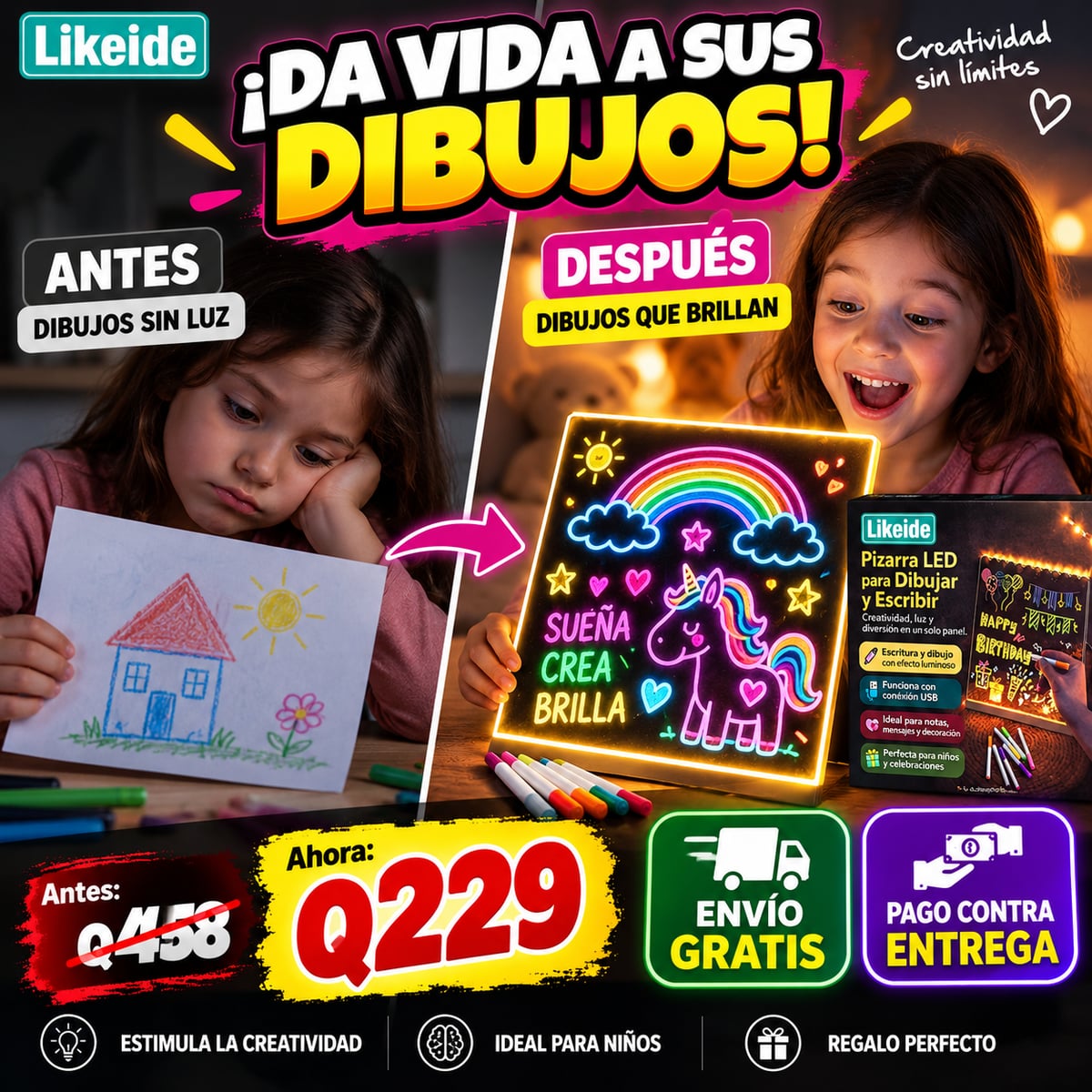 Pizarra Mágica con Luz LED