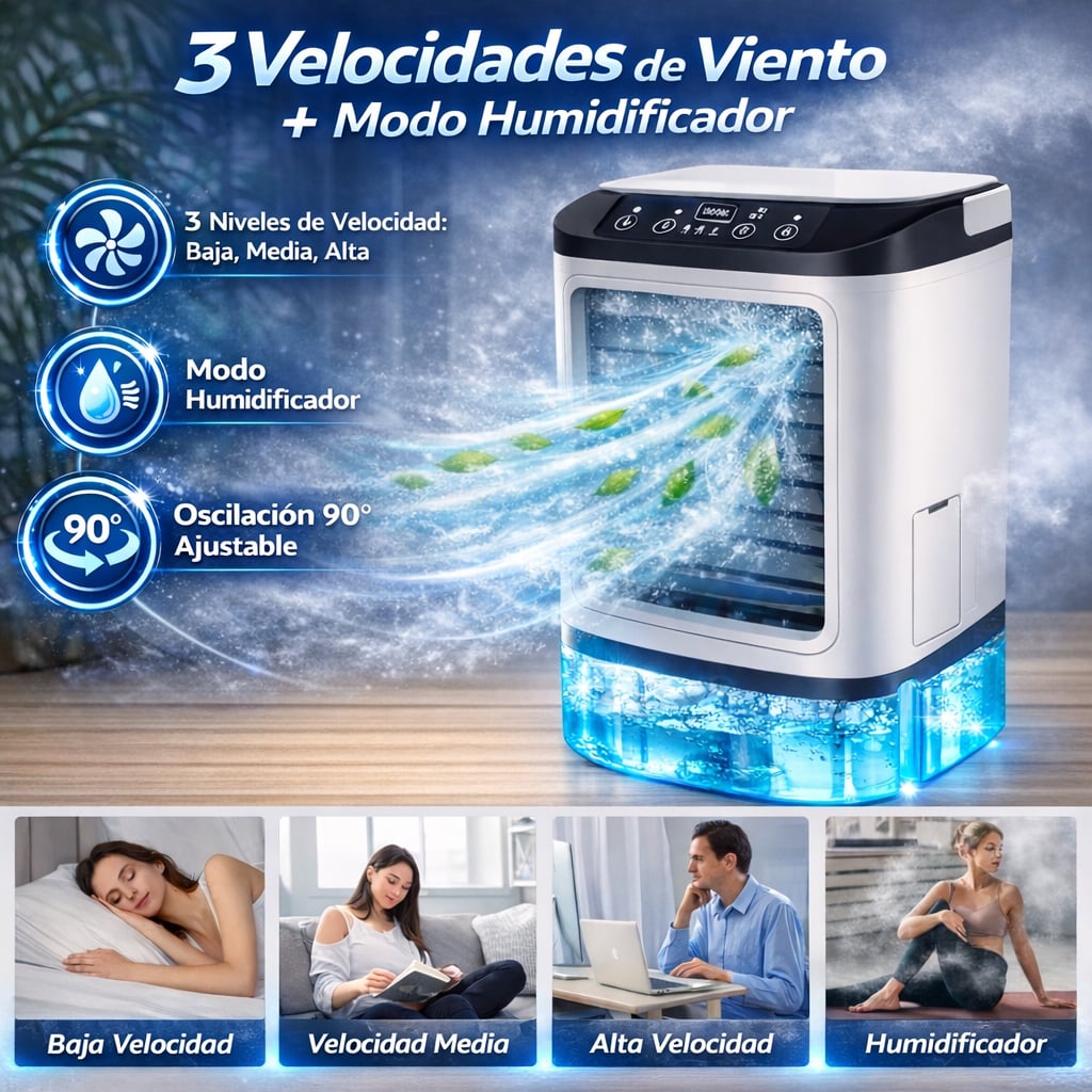 Enfriador De Aire Acondicionado Portátil y Ventilador 900ml - FrostAir PRO