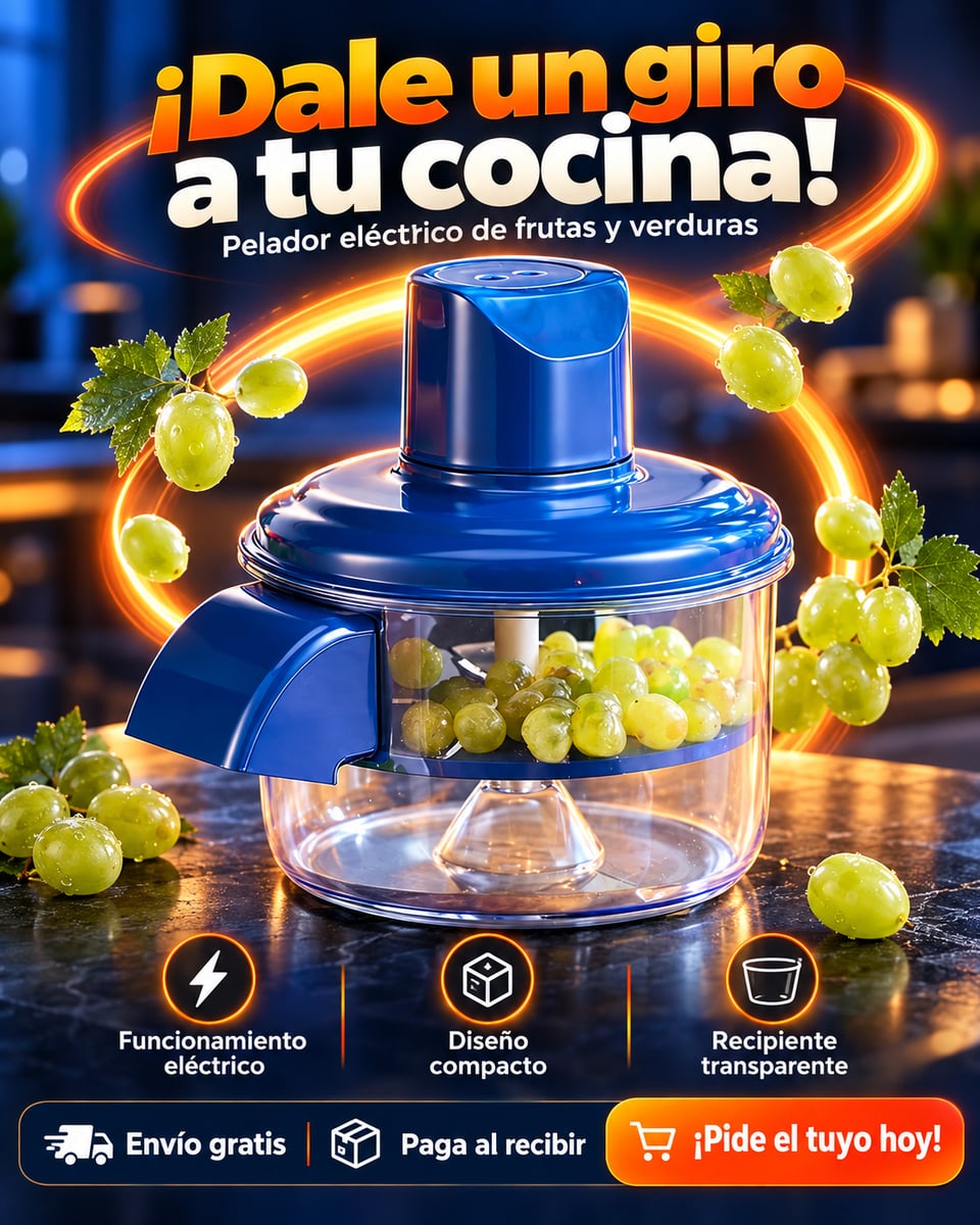 Pelador Eléctrico de Frutas y Verduras – Pela en Segundos Sin Cansar la Mano