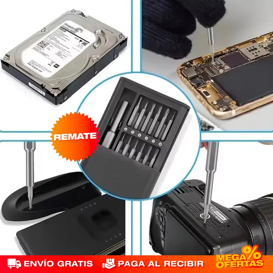 SET DE 24 PIEZAS DESTORNILLADORES MAGNÉTICOS